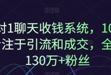 1对1聊天收钱系统,10年专注于引流和成交,全网130万+粉丝-蜗牛学社