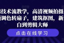 剪辑技术流教学,高清视频拍摄以及视频调色转扇子,建筑抠图,新人小白到剪辑大师-蜗牛学社