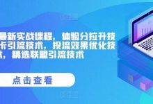 抖音小店最新实战课程,体验分拉升技术,商品卡引流技术,投流效果优化技术,精选联盟引流技术-蜗牛学社