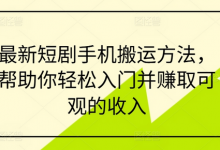 最新短剧手机搬运方法,帮助你轻松入门并赚取可观的收入-蜗牛学社
