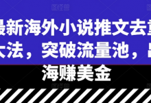 最新海外小说推文去重大法,突破流量池,出海赚美金-蜗牛学社