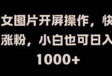 美女图片开屏操作,快速涨粉,小白也可日入1k-蜗牛学社