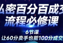 私密百分百成交流程线上训练营,绝对成交,让60分卖手也能100分成交-蜗牛学社