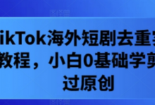 TikTok海外短剧去重实操教程,小白0基础学剪辑过原创-蜗牛学社