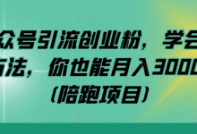 公众号引流创业粉,学会这个方法,你也能月入30000+ (陪跑项目)-蜗牛学社