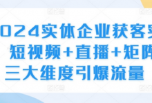 2024实体企业获客实操,短视频+直播+矩阵,三大维度引爆流量-蜗牛学社