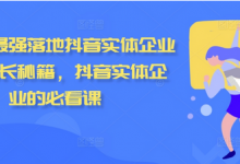 2024最强落地抖音实体企业流量增长秘籍,抖音实体企业的必看课-蜗牛学社