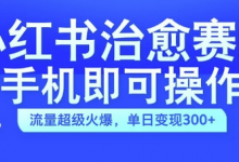 小红书治愈视频赛道,手机即可操作,流量超级火爆,单日变现300+-蜗牛学社