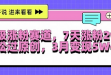 超级涨粉赛道，每天半小时，7天涨粉2W+，轻松过原创，三月变现5W+-蜗牛学社