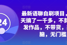 最新语聊自刷项目，亲测3天搞了一千多，不剪辑，不发作品，不带货，简单无脑，无门槛-蜗牛学社