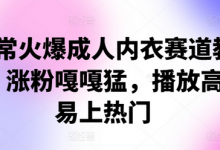 非常火爆成人内衣赛道教学,涨粉嘎嘎猛,播放高,易上热门-蜗牛学社