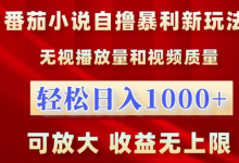 番茄小说自撸暴利新玩法，无视播放量，轻松日入1k，可放大，收益无上限-蜗牛学社
