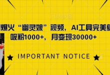 一键复刻爆火“幽灵娘”视频，AI工具完美复刻，日吸粉1000+，月变现过W-蜗牛学社