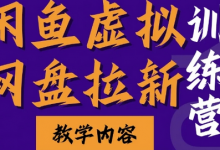 闲鱼虚拟网盘拉新训练营，两天快速人门，长久稳定被动收入，要在没有天花板的项目里赚钱-蜗牛学社