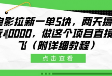 电影拉新一单5块，两天搞了近1个W，做这个项目直接起飞(附详细教程)-蜗牛学社