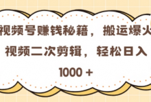 视频号 0门槛,搬运爆火视频进行二次剪辑,轻松实现日入几张-蜗牛学社