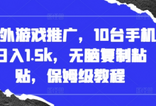 国外游戏推广，10台手机日入1.5k，无脑复制粘贴，保姆级教程-蜗牛学社