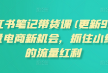 小红书笔记带货课(更新11月)流量电商新机会，抓住小红书的流量红利-蜗牛学社