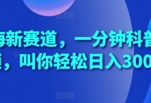 蓝海新赛道，一分钟科普视频，叫你轻松日入300+-蜗牛学社