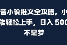 抖音小说推文全攻略,小白也能轻松上手,日入 5张+ 不是梦-蜗牛学社