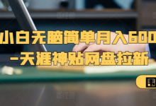 新手小白无脑简单月入6000+的-天涯神贴网盘拉新-蜗牛学社