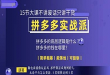 朋哥电商(拼多多实战派),15节大课不讲废话只讲干货,简单粗暴 能落地 可复制-蜗牛学社