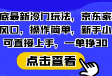 年底最新冷门玩法，京东家政新风口，操作简单，新手小白可直接上手，一单挣30-蜗牛学社