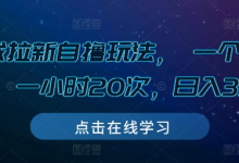 游戏拉新自撸玩法, 一个6-8元,一小时20次,日入3张-蜗牛学社