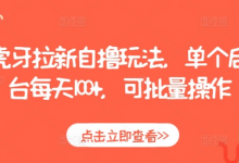 虎牙拉新自撸玩法,单个后台每天100+,可批量操作-蜗牛学社