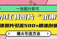 小红书图片‘求带’爆火引流法,单张图片引流500+精准创业粉-蜗牛学社