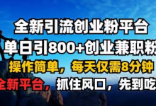 全新引流创业粉平台 单日引800+，创业兼职粉，操作简单，每天仅需8分钟-蜗牛学社