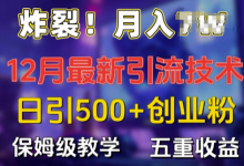 炸裂!揭秘12月最新日引流500+精准创业粉,多重收益保姆级教学-蜗牛学社