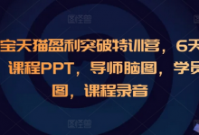 淘宝天猫盈利突破特训营，6天6夜，课程PPT，导师脑图，学员脑图，课程录音-蜗牛学社