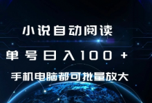 小说自动阅读 单号日入100+ 手机电脑都可 批量放大操作-蜗牛学社