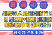 AI数字人最新引流方法,日引200+精准创业粉,制作简单可矩阵操作-蜗牛学社