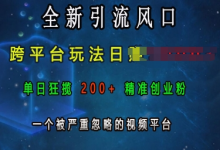 全新引流风口,跨平台玩法日入上k,单日狂揽200+精准创业粉,一个被严重忽略的视频平台-蜗牛学社