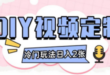 2024日入几张的diy视频定制小白0基础即可操作-蜗牛学社