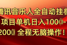 腾讯音乐人挂机项目,单机日入100-200,傻瓜式无脑操作,完全睡后收入-蜗牛学社
