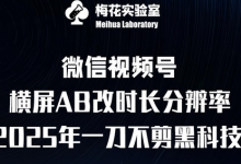 梅花实验室2025视频号最新一刀不剪科技,宽屏AB画中画+随机时长+帧率融合玩法-蜗牛学社