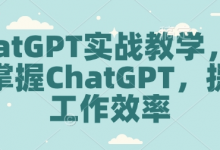 ChatGPT实战教学,快速掌握ChatGPT,提高工作效率-蜗牛学社