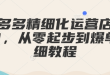 拼多多精细化运营店铺0-1,从零起步到爆单详细教程-蜗牛学社
