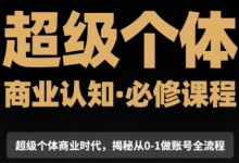 超级个体商业认知觉醒视频课,商业认知·必修课程揭秘从0-1账号全流程-蜗牛学社