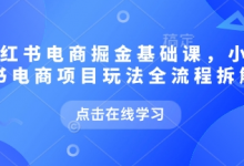 小红书电商掘金课,小红书电商项目玩法全流程拆解-蜗牛学社