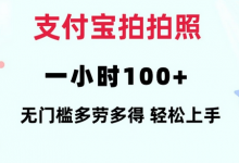 支付宝拍拍照一小时100+无任何门槛多劳多得一台手机轻松操做-蜗牛学社