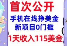在线挣美金新项目,0门槛,1天收入115美刀,无脑操作,真正被动收入-蜗牛学社