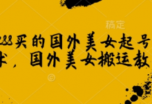 1288买的国外美女起号技术，国外美女搬运教学-蜗牛学社