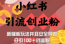 小红书引流创业粉,新模板玩法并且安全导流,日引100+创业粉-蜗牛学社