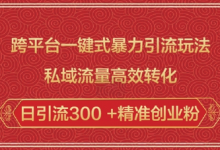 跨平台一键式暴力引流玩法,私域流量高效转化日引流300 +精准创业粉-蜗牛学社