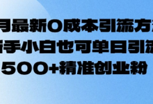 2月最新0成本引流方法,新手小白也可单日引流500+精准创业粉-蜗牛学社