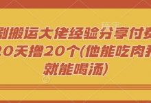 短剧搬运大佬经验分享付费短剧20天撸20个(他能吃肉我们就能喝汤)-蜗牛学社